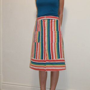 Multicolor striped skirt